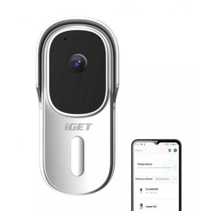 Video dørklokke med bevægelsessensor Full HD 1080p 5200 mAh IP65 Wi-Fi Tuya hvid