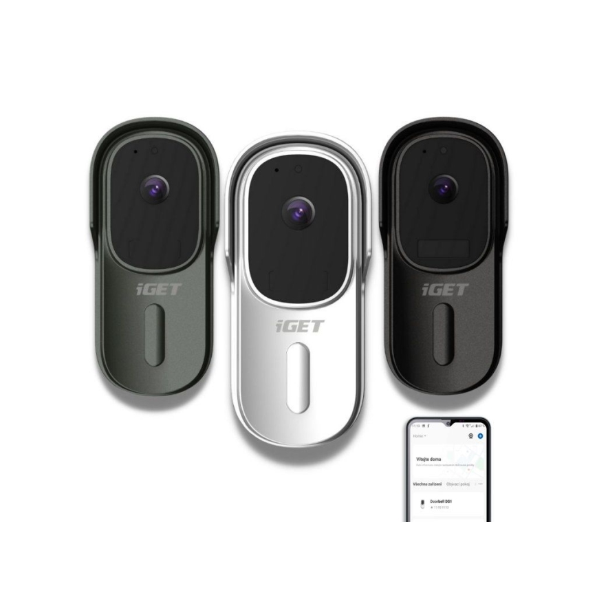Video dørklokke med bevægelsessensor Full HD 1080p 5200 mAh IP65 Wi-Fi Tuya hvid