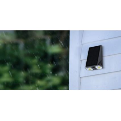 Viking - LED-dæmpbar solcelledrevet væglampe med sensor LED/1,3W/3,7V IP44 4000K 2000 mAh