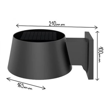 Viking - LED dæmpbar solcelledrevet væglampe med sensor LED/1W/3,7V IP44 4000K 2000 mAh