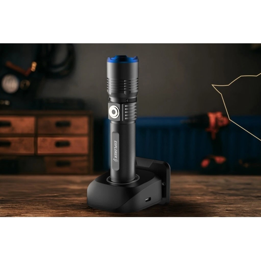 Viking - LED-dæmpbar genopladelig lommelygte LED/5V IPX3 600 lm 2600 mAh