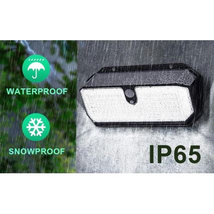 Viking - LED solcelledrevet væglampe med sensor LED/2W/3,7V IP65 6000K 2200 mAh