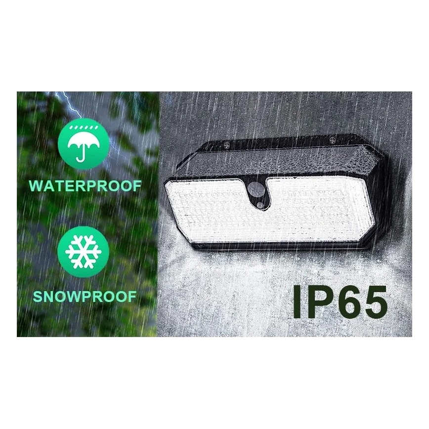 Viking - LED solcelledrevet væglampe med sensor LED/2W/3,7V IP65 6000K 2200 mAh