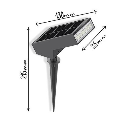 Viking - LED solcellelampe LED/1,4W/3,7V IP65 3000K