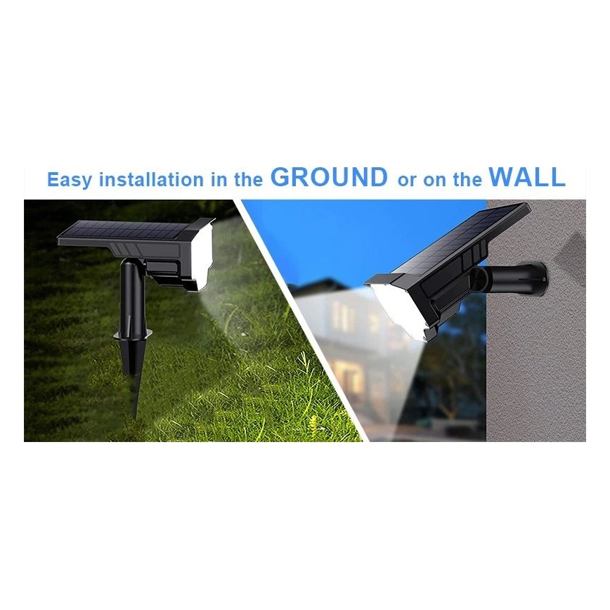 Viking - LED solcellelampe LED/1W/3,7V IP65 6000K 2200 mAh