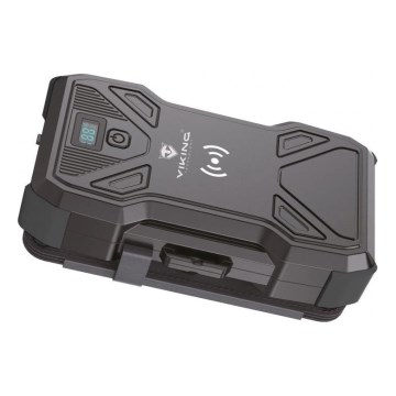 Viking - Powerbank med LED-lommelygte, trådløs opladning og solpanel Power Delivery 22,5W/30000 mAh