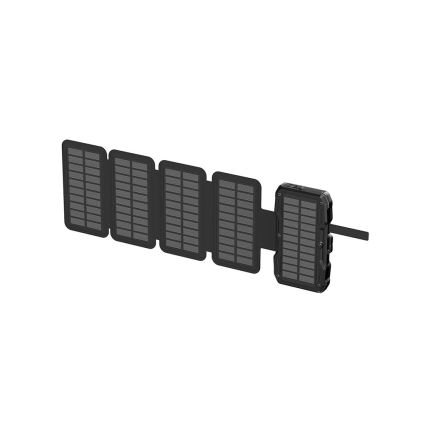 Viking - Powerbank med indbygget LED-lommelygte, trådløs opladning og solpanel, Power Delivery 22,5 W / 10000 mAh