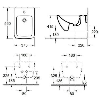 Villeroy & Boch 44110001 - Væghængt bidet VENTICELLO keramik/hvid
