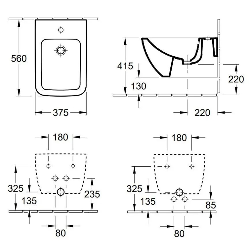 Villeroy & Boch 441100R1 - VENTICELLO væghængt bidet keramik/hvid