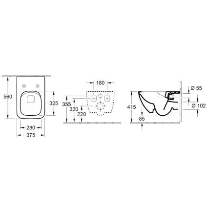 Villeroy & Boch 4611RSR1 - Væghængt WC med SoftClose-sæde VENTICELLO keramik/hvid