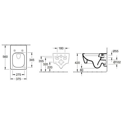 Villeroy & Boch 4633R001 - Væghængt toilet MEMENTO keramik/hvid