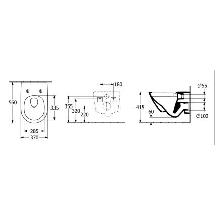 Villeroy & Boch 4670T0T2 - Vægophængt toilet SUBWAY 3.0 keramik/hvid