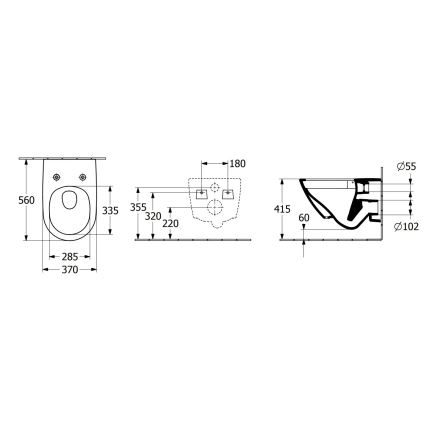 Villeroy & Boch 4670TSR1 - Væghængt toilet med SoftClose-toiletsæde SUBWAY 3.0 keramik/hvid