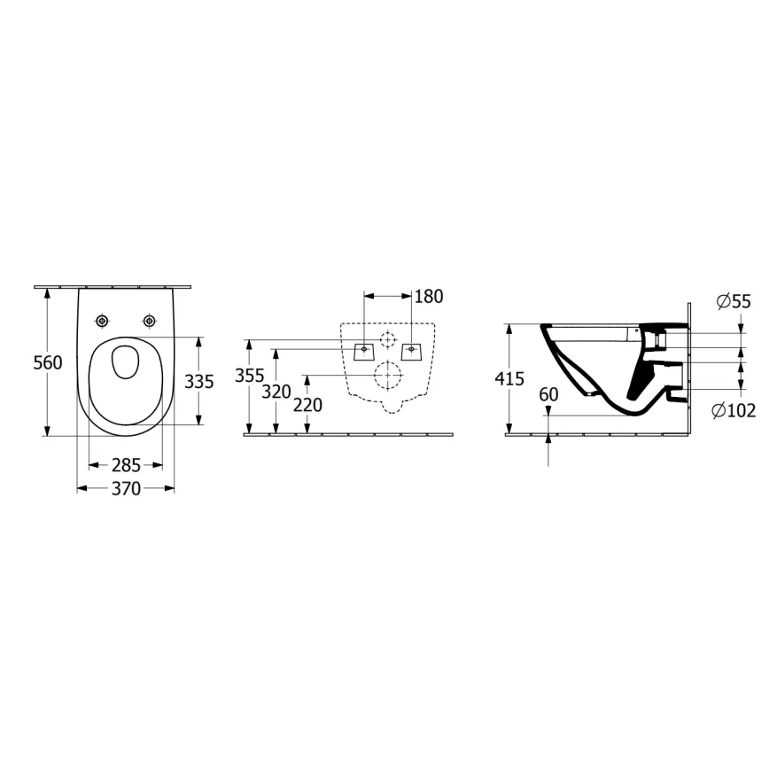 Villeroy & Boch 4670TSR1 - Væghængt toilet med SoftClose-toiletsæde SUBWAY 3.0 keramik/hvid