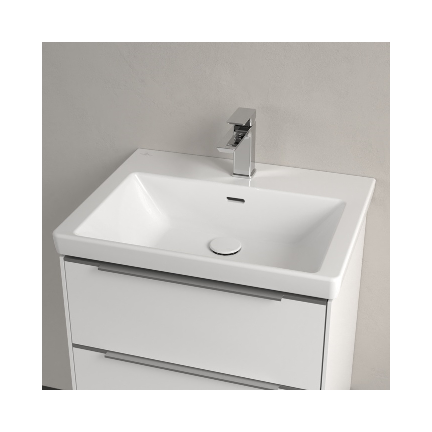 Villeroy & Boch 4A706001 - SUBWAY 3.0 vægmonteret håndvask, 60 x 47 cm, keramik, hvid
