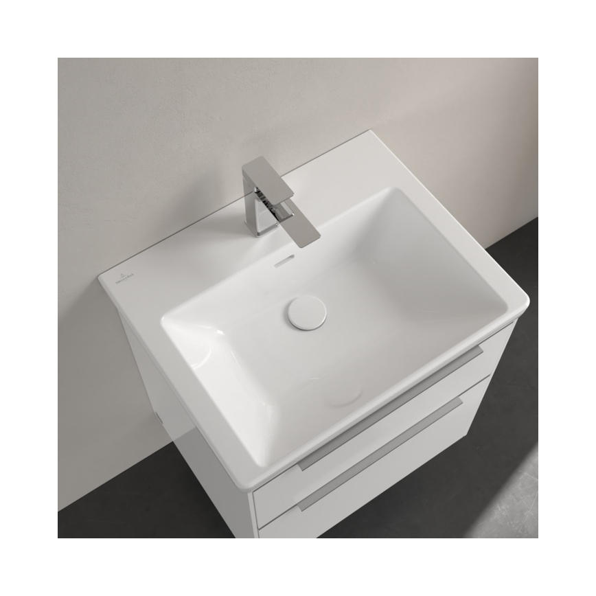 Villeroy & Boch 4A706001 - SUBWAY 3.0 vægmonteret håndvask, 60 x 47 cm, keramik, hvid