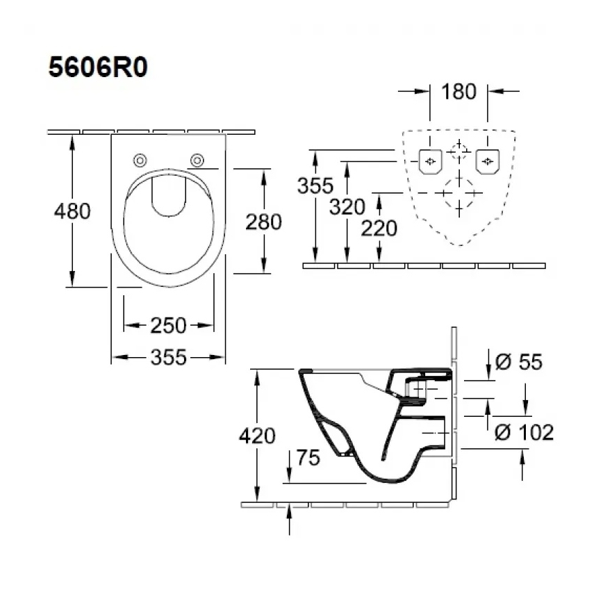 Villeroy & Boch 5606R0R1 - Væghængt WC SUBWAY 2.0 keramik/hvid