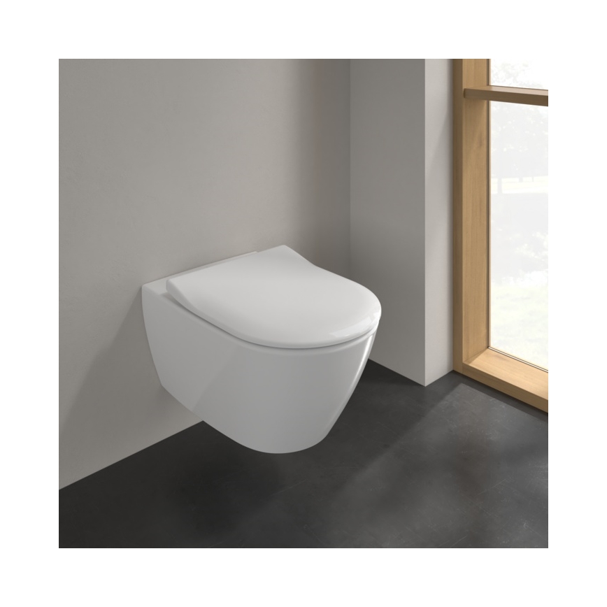 Villeroy & Boch 5614R2R1 - Vægophængt toilet med SoftClose-sæde SUBWAY 2.0 keramik/hvid