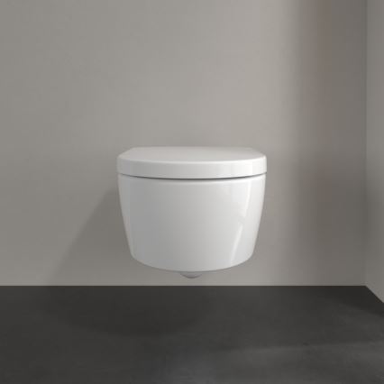 Villeroy & Boch 5656HR01 - Vægophængt toilet med AVENTO SoftClose-toiletbræt, keramik/hvid