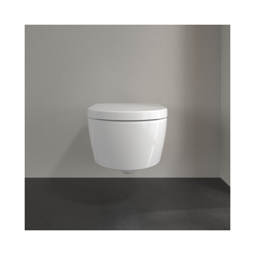 Villeroy & Boch 5656HR01 - Vægophængt toilet med AVENTO SoftClose-toiletbræt, keramik/hvid