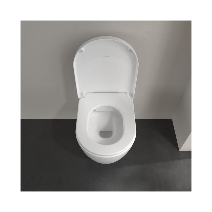 Villeroy & Boch 5656HR01 - Vægophængt toilet med AVENTO SoftClose-toiletbræt, keramik/hvid