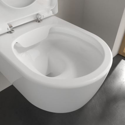 Villeroy & Boch 5656HR01 - Vægophængt toilet med AVENTO SoftClose-toiletbræt, keramik/hvid