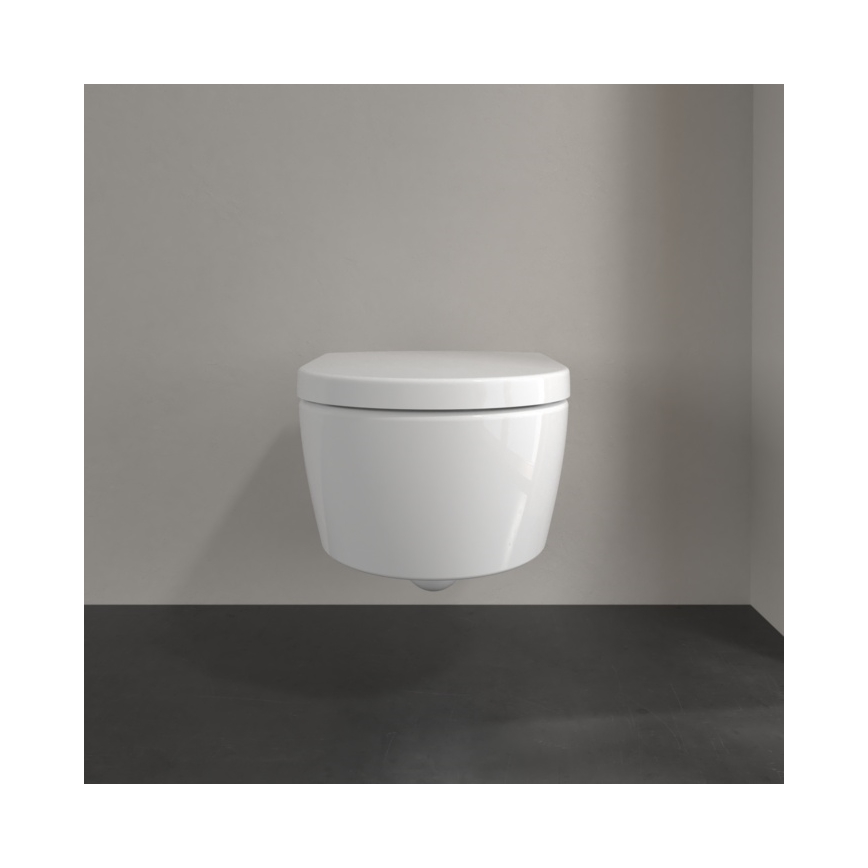 Villeroy & Boch 5656HRR1 - Væghængt toilet med toiletsæde SoftClose AVENTO keramik/hvid