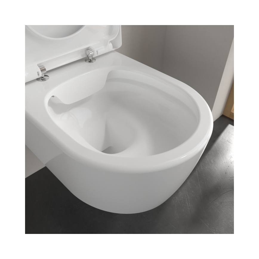 Villeroy & Boch 5656HRR1 - Væghængt toilet med toiletsæde SoftClose AVENTO keramik/hvid