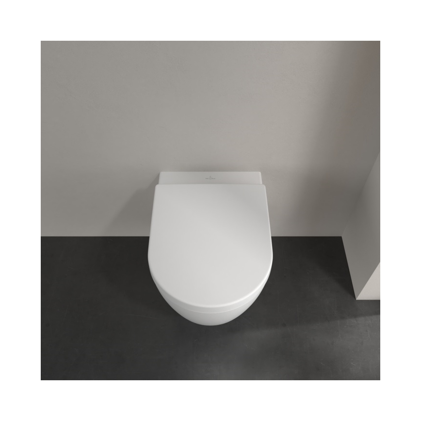 Villeroy & Boch 5656HRRW - Væghængt toilet med SoftClose-toiletsæde AVENTO keramik/hvid