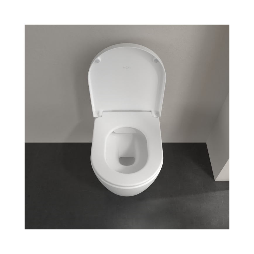 Villeroy & Boch 5656HRRW - Væghængt toilet med SoftClose-toiletsæde AVENTO keramik/hvid