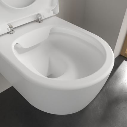 Villeroy & Boch 5656HRRW - Væghængt toilet med SoftClose-toiletsæde AVENTO keramik/hvid