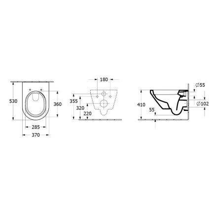 Villeroy & Boch 5684CLR1 - Vægmonteret WC med SoftClose-sæde ARCHITECTURA keramik/hvid