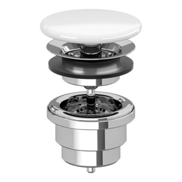 Villeroy & Boch 68080001 - Bundventil til håndvask keramisk/poleret krom