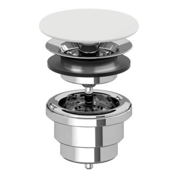 Villeroy & Boch 680800RW - Bundventil til håndvask, hvid/poleret krom