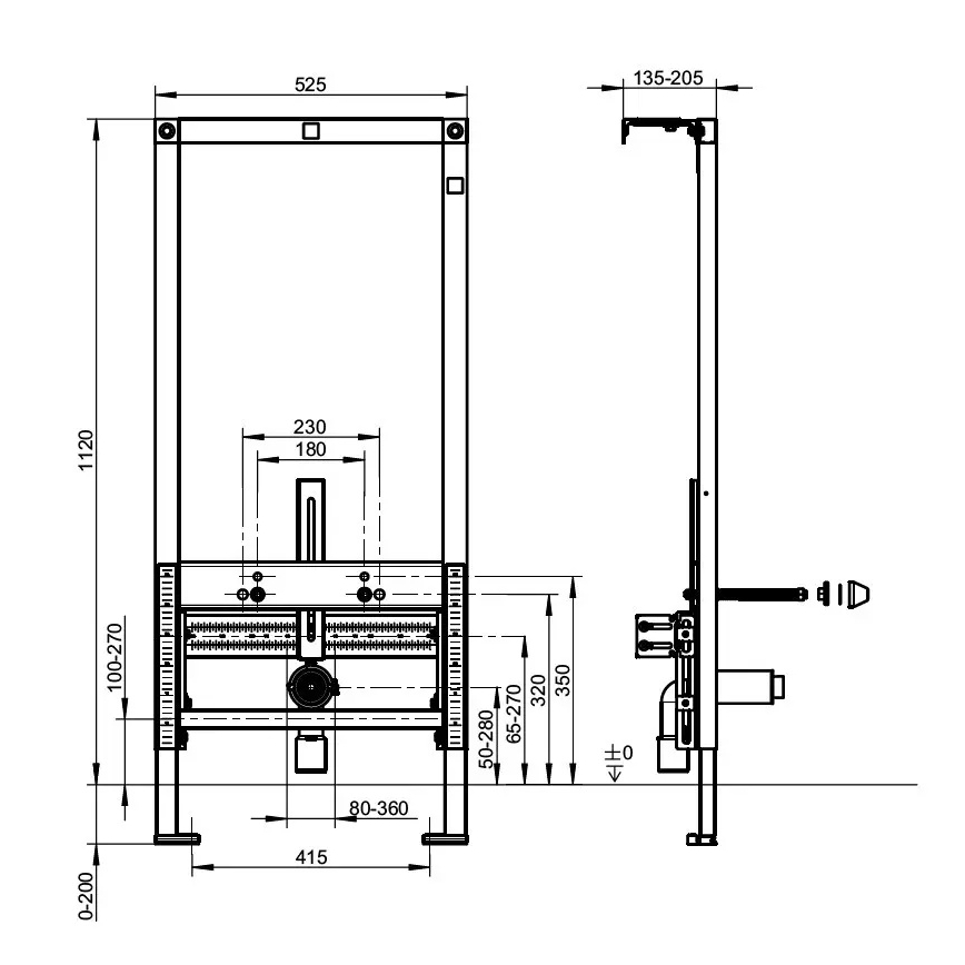 Villeroy & Boch 92214800 - Indbygningsmodul til bidet VICONNECT 112 cm