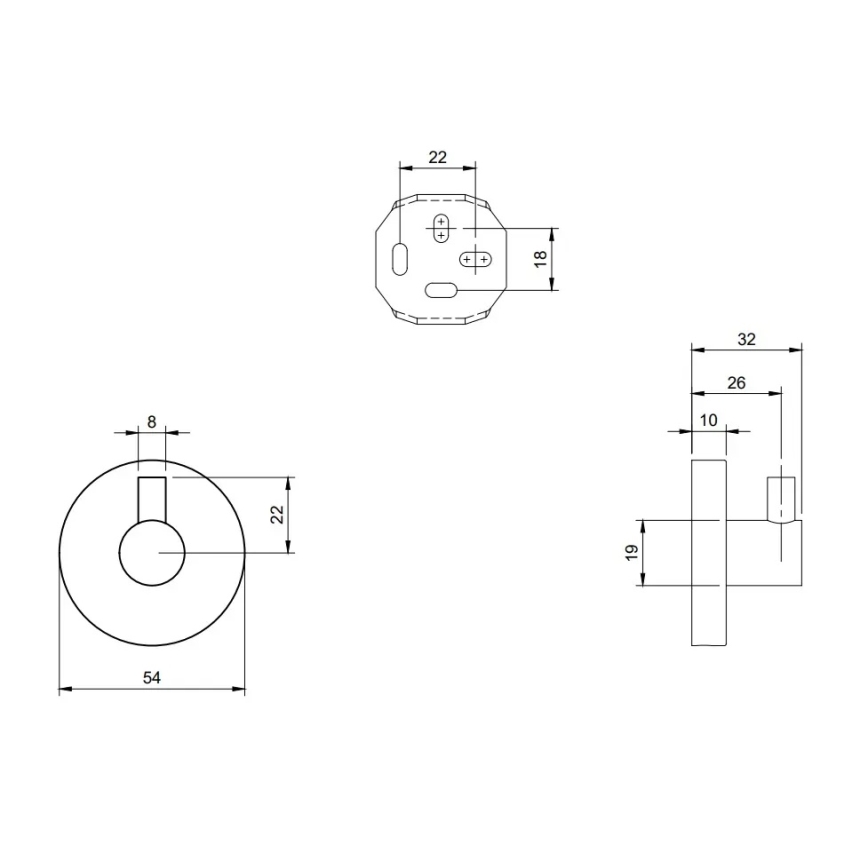 Villeroy & Boch TVA15101100061 - Vægkrog ELEMENTS poleret krom