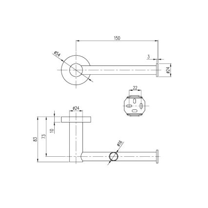 Villeroy & Boch TVA15101400061 - Toiletpapirholder ELEMENTS i blank krom