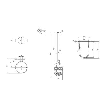 Villeroy & Boch TVA15101600061 - Vægmonteret WC-børste ELEMENTS glas/poleret krom