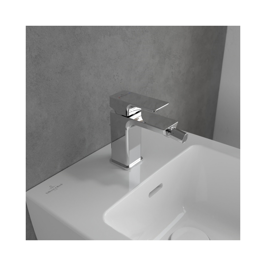 Villeroy & Boch TVB11200100061 - Bidetarmatur + bundventil SUBWAY 3.0 poleret krom