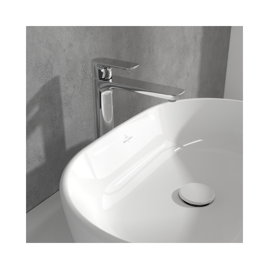 Villeroy & Boch TVW10410511061 - Håndvaskarmatur + bundventil O.NOVO 29,5 cm blank krom