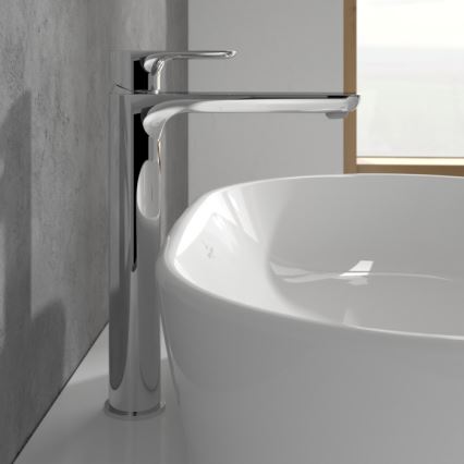 Villeroy & Boch TVW10410511061 - Håndvaskarmatur + bundventil O.NOVO 29,5 cm blank krom