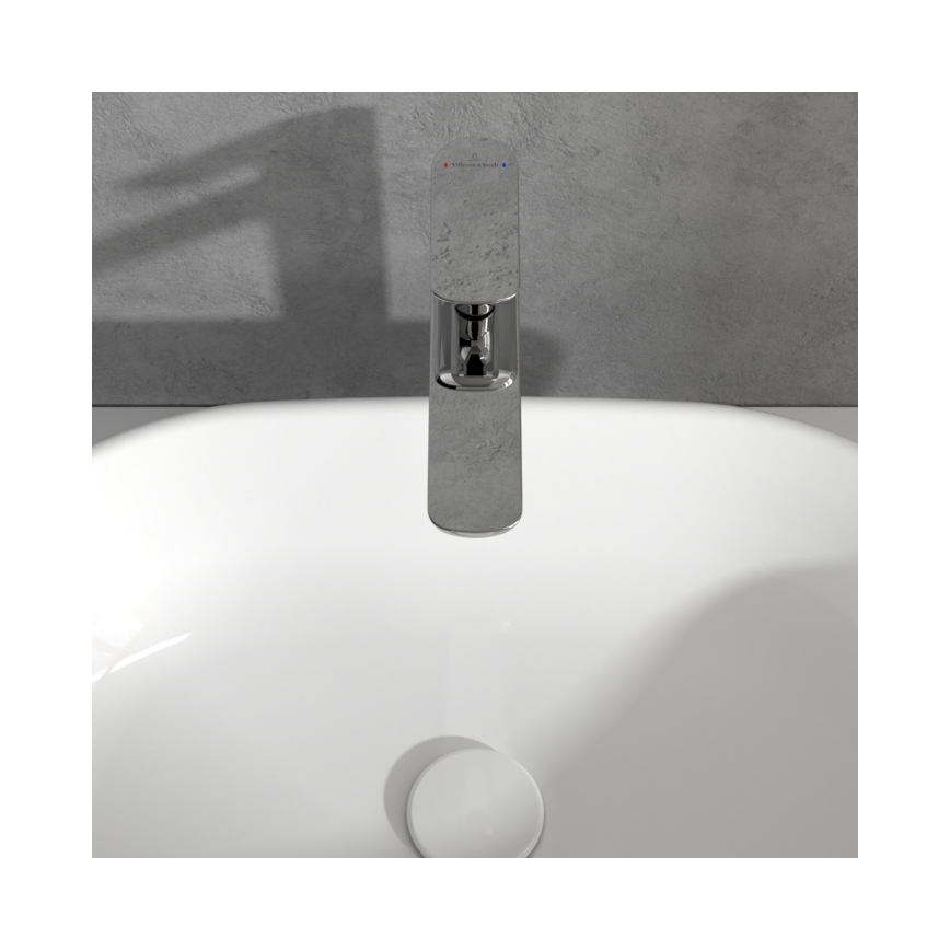 Villeroy & Boch TVW10410511061 - Håndvaskarmatur + bundventil O.NOVO 29,5 cm blank krom