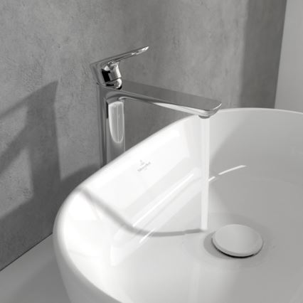 Villeroy & Boch TVW10410511061 - Håndvaskarmatur + bundventil O.NOVO 29,5 cm blank krom