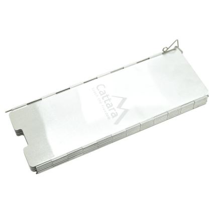 Vindskærm til campingkomfur 24x83cm mat krom