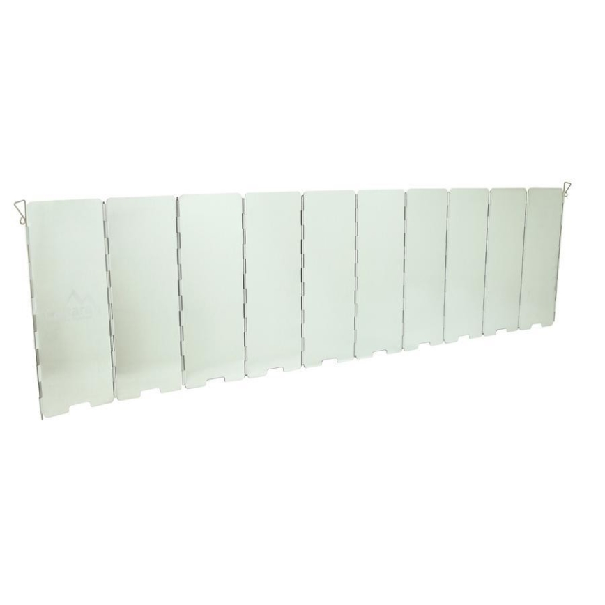 Vindskærm til campingkomfur 24x83cm mat krom