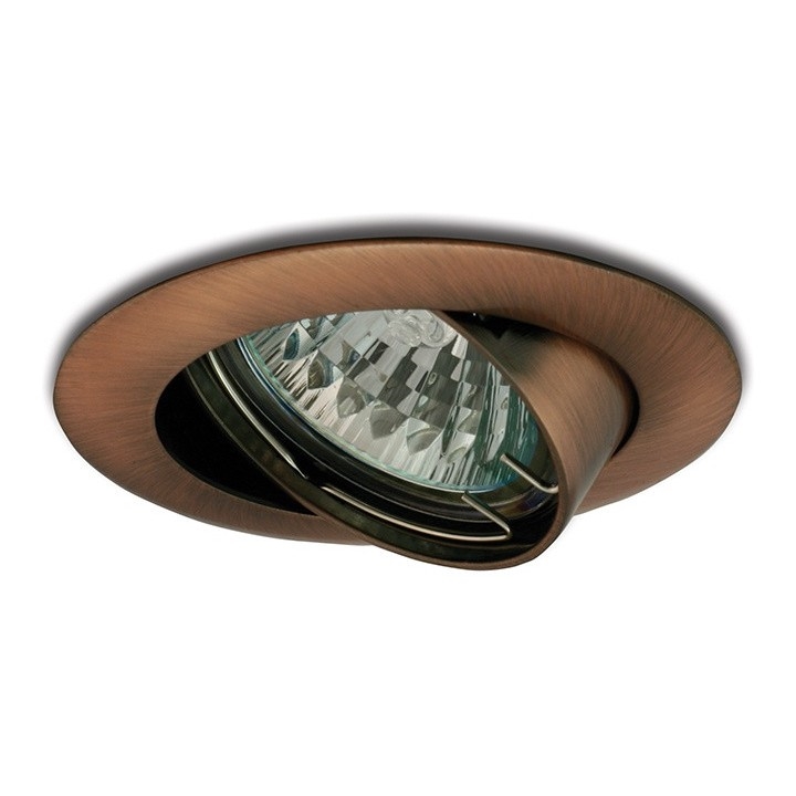 Vipbar indbygningslampe 1xGU5,3/50W/12V kobber