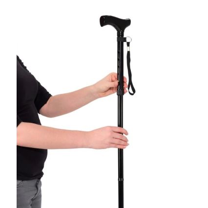 Vitility - Sammenklappelig gåstok, sort