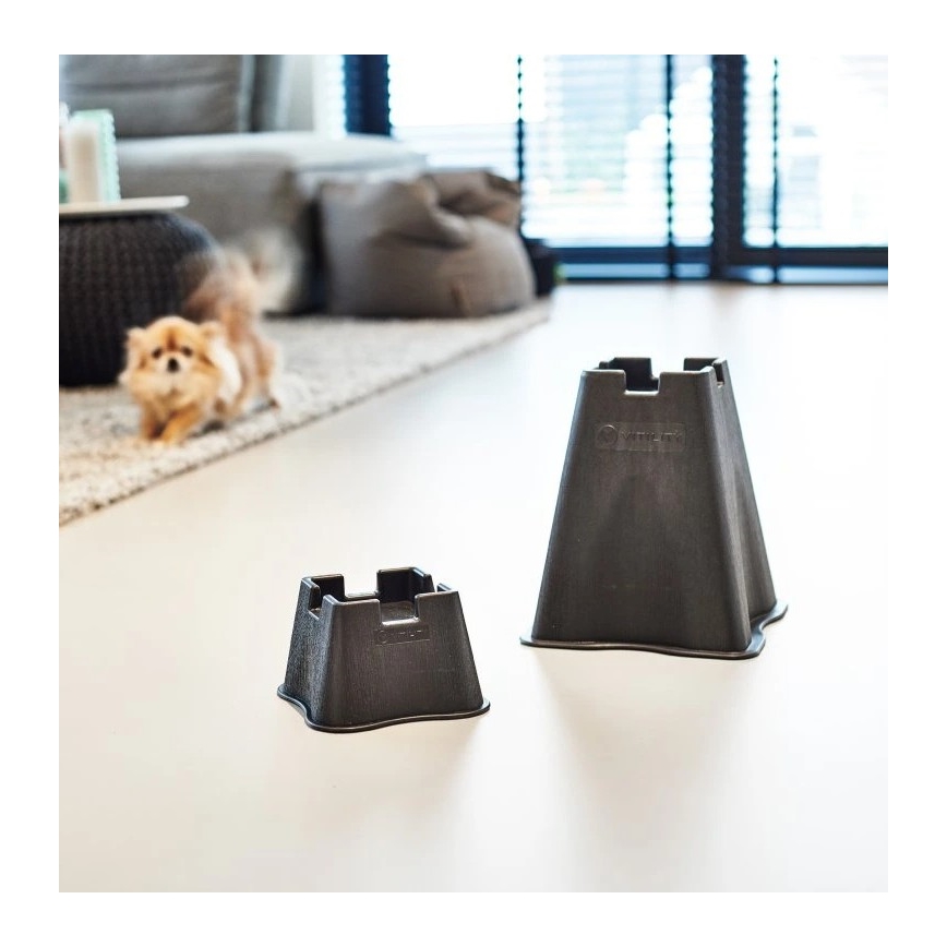 Vitility - Sæt med 4 stk. sengeforhøjere, 7 cm, sort