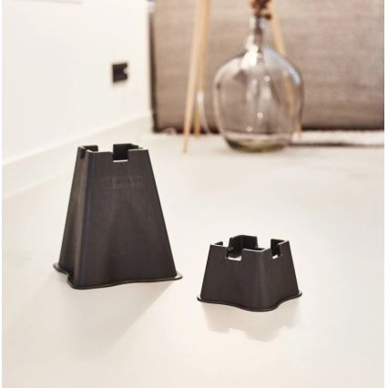 Vitility - Sæt med 4 stk. sengeforhøjere, 7 cm, sort