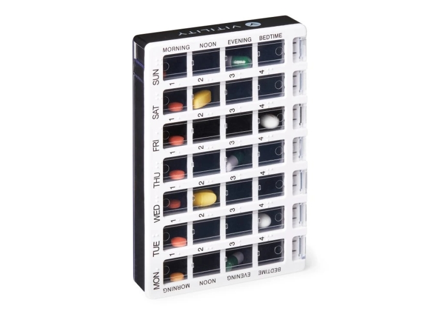 Vitility - Ugentlig pilleæske hvid/sort